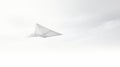 A playful and adventurous image of a white paper airplane flying in a cloudy sky. The paper airplane is in the center of Royalty Free Stock Photo