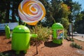 Playful Android Mascot Sculptures at Google HQ, Mountain View Royalty Free Stock Photo