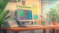 A playful, animated Technical Difficulties screen with cartoon-style static and error symbols, colorful and engaging