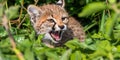 Playful Baby Cheetah Pouncing in Lush Grass