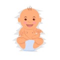 Playful baby lies. child on a white background