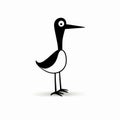 Playful Black And White Bird Cartoon Design