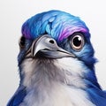 Playful Blue Bird Face Painting In Zbrush Style
