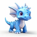 Playful Blue Dragon Toy - Digital Art With 8k Resolution