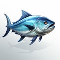 Playful Blue Tuna Fish Illustration With Realistic Details