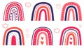 Playful boho rainbow minimalist pattern digital artwork. colorful of bundle rainbow illustrations Royalty Free Stock Photo