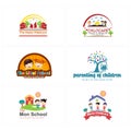 Playful boy girl childcare logo design