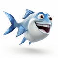 Playful Caricature: Animated Fish Swimming In White Water