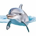 Playful Caricature Dolphin Swimming In Clear Water