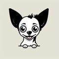 Playful Cartoon Chihuahua Dog Icon Vector Illustration