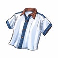 Playful Cartoon Collar Shirt Icon In White And Blue