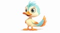 Playful Cartoon Duck Animation Vector Illustration