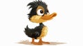 Playful Cartoon Duck Animation Vector Illustration