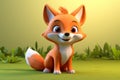 Playful Cartoon Fox 3D Fun for Kids