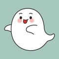 Playful Cartoon Ghost Smiling with Tongue Out Royalty Free Stock Photo