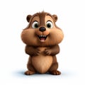 Playful Cartoon Groundhog With Childlike Innocence And Charm Royalty Free Stock Photo