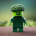 Playful Cartoon Illustrations Of Lego Green Broccoli In Canon Eos 5d Mark Iv Style Royalty Free Stock Photo