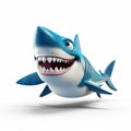 Playful Cartoon Shark With Motion Blur And Creative Perspective