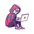 Playful Cartoon Cyber Hacker Character Design
