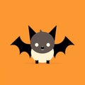Playful Character Design: Cute Bat Illustration On Orange Background