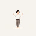 Playful Character Design: Woman In Oriental Minimalism With Subtle Expressions