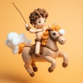 Playful Cheese Horse Figurine: Dreamlike Imagery In Soft Sculpture