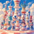 Playful Chess Puzzle, Fantasy Game Illustration