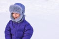 Playful child in winter Royalty Free Stock Photo