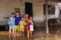 Playful children posing in Singkil, Indonesia