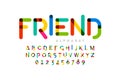 Playful childrens style colorful font design