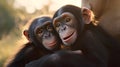 Playful chimpanzee engaging in a heartwarming interaction