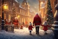 Playful Christmas scenes with children and