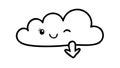 Playful Cloud Download Icon Vector, Whimsical Data Access, vector design Generative AI Royalty Free Stock Photo