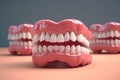 Playful collection of 3D dentures with a touch of humor Royalty Free Stock Photo