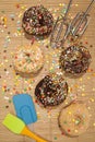 Playful, Colorful Donuts and cooking tools