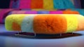 Playful And Colorful Fur Ottoman For Hyper Modern Spaces