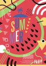 Playful and colorful summer beach party card layout