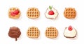 Playful And Colorful Waffles Icon Set Vector By Ludvig Von Kadlec