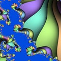 Playful colors, fractal forms, abstract texture, graphics