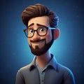 Animated 3d Character Design: Jin With Glasses And Beard