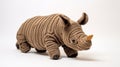 Playful And Conceptual Dark Beige Rhino Knitted From Yarns