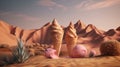 Playful and cozy atmosphere with this 3D design of ice cream cones