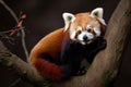 A playful and curious Red Panda climbing a tree - This Red Panda is climbing a tree, showing off its playful and curious nature. Royalty Free Stock Photo
