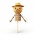 Playful Scarecrow On Stick: Vray Style With Distinctive Characters