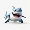 Playful 3d Cartoon Shark With Smiling Mouth - Detailed Character Design Royalty Free Stock Photo