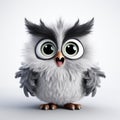 Playful 3d Gray Owl Portrait In 8k Resolution