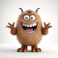 Playful 3d Monster With Expressive Gestures And Joyful Eyes