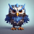 Playful 3d Owl: A Contemporary Take On Medieval Art