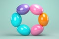 Playful 3D Render: Colorful Abstract Balloon Circles, a Whimsical Display of Joy and Cheerful Vibrance