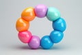 Playful 3D Render: Colorful Abstract Balloon Circles, a Whimsical Display of Joy and Cheerful Vibrance